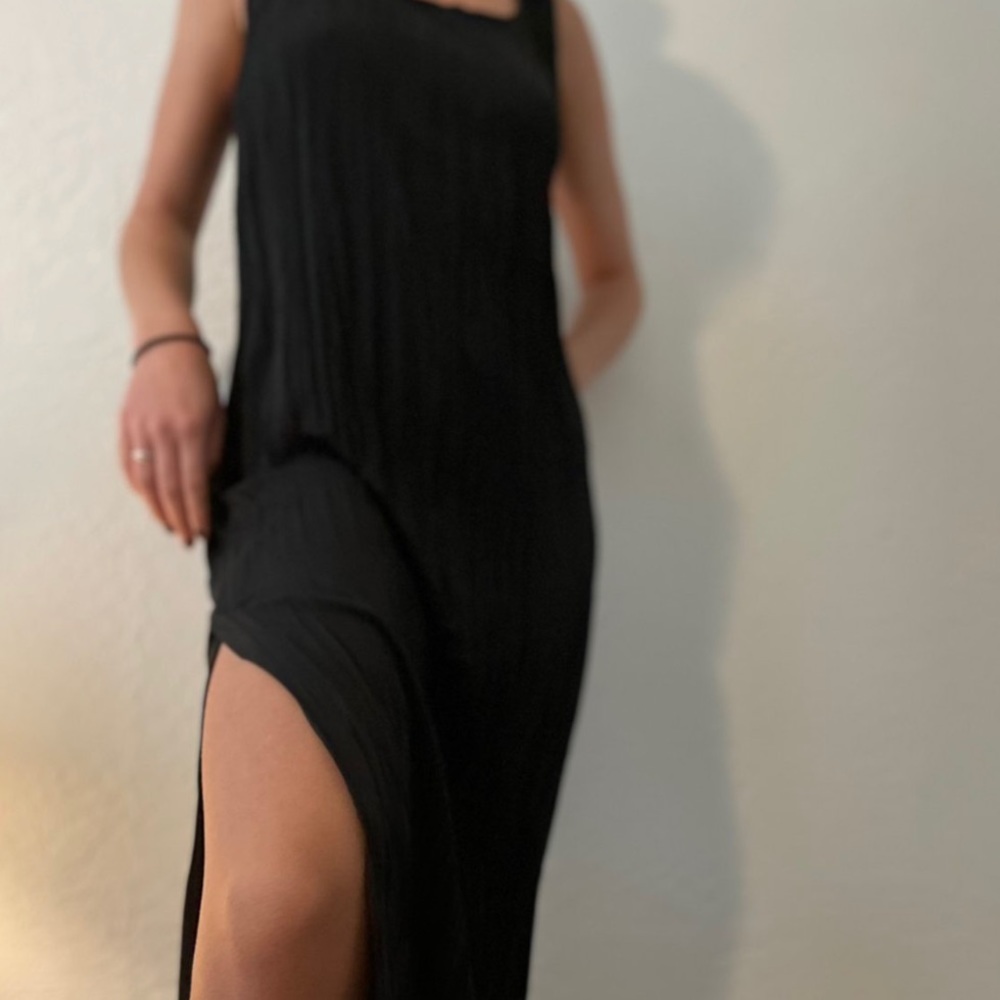 Black dress with side slit size medium